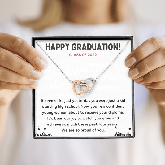 Happy Graduation Class of 2022 Hearts Necklace