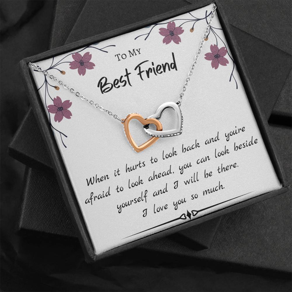 To My Best Friend Interlocking Hearts Necklace