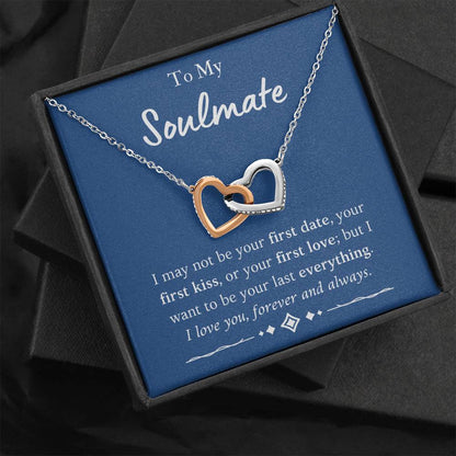 To My Soulmate Interlocking Hearts Necklace