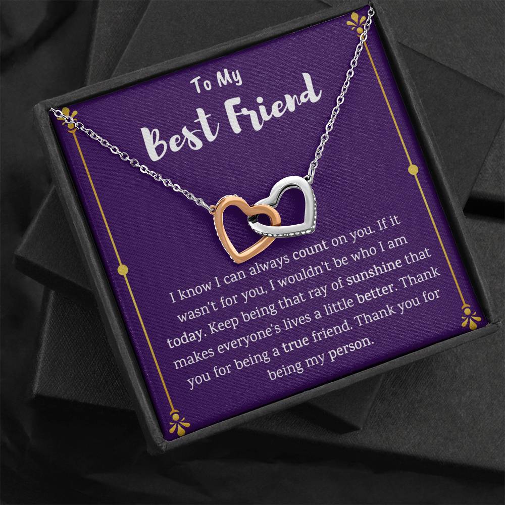 To My Best Friend Interlocking Hearts Necklace