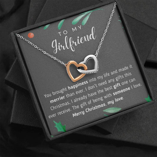 To My Girlfriend Interlocking Hearts Christmas Gift