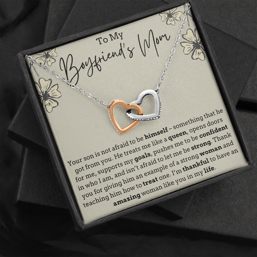 To My Boyfriend's Mom Interlocking Hearts Necklace