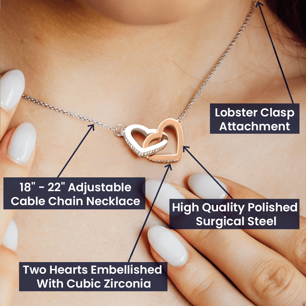 Personalized To My Girlfriend Interlocking Hearts Necklace