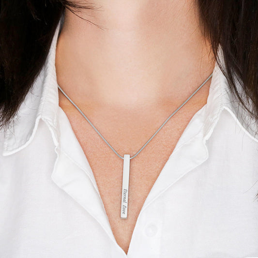 Engraved 2 Sided Bar Necklace