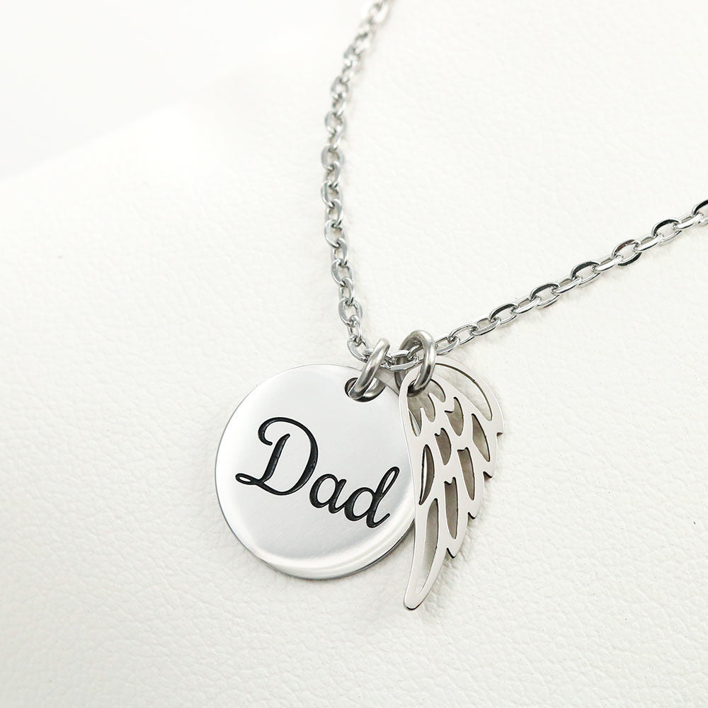 Dad Remembrance Necklace - The Rustle Of Angel Wings