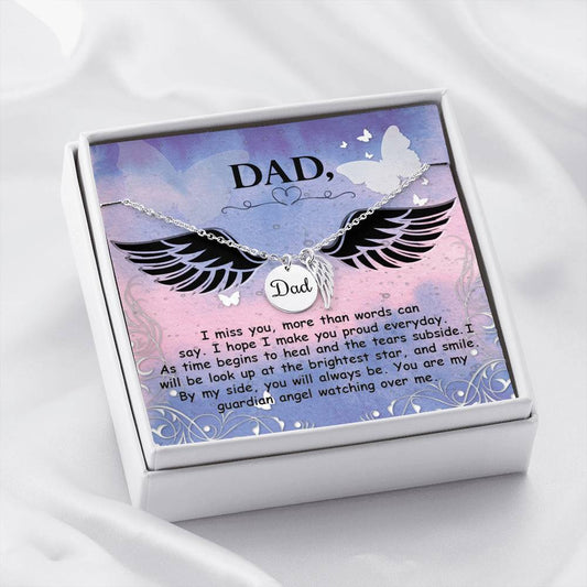 Dad Remembrance Necklace - I Miss You More Than Words