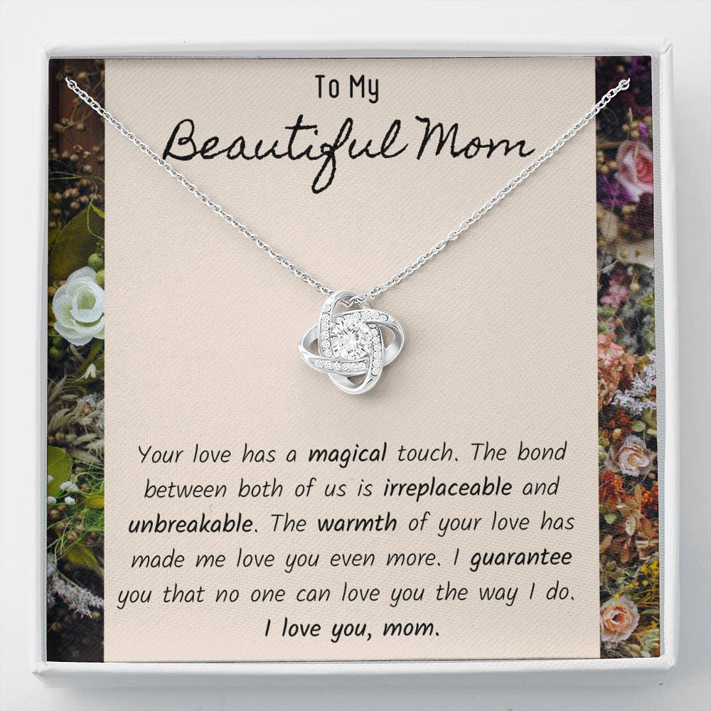 To My Beautiful Mom Love Knot Necklace