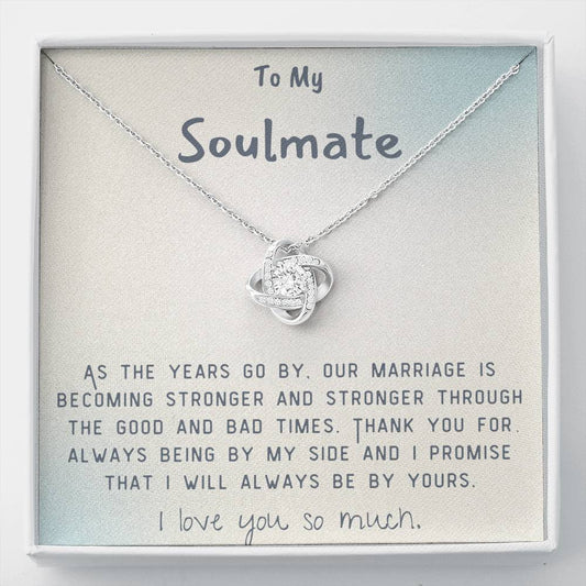 To My Soulmate Love Knot Necklace