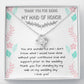 Thank you Maid of Honor Necklace
