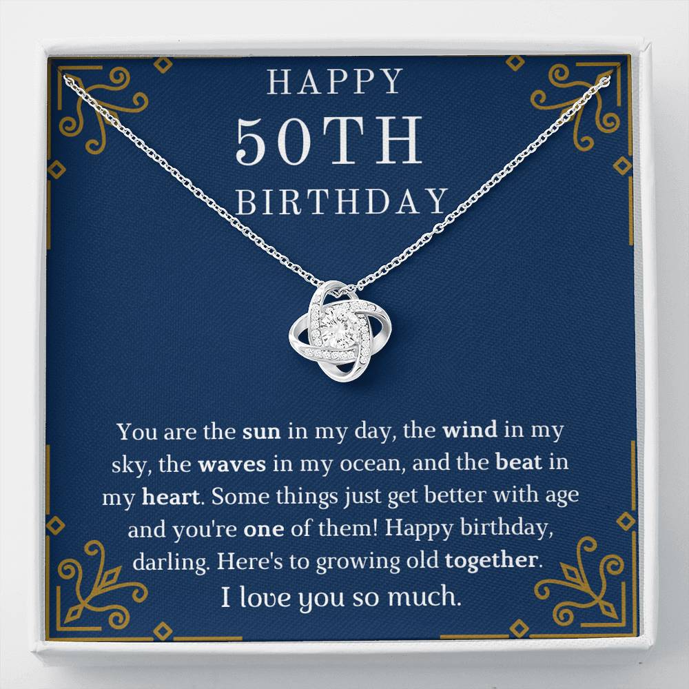 Happy 50th Birthday Love Knot Necklace