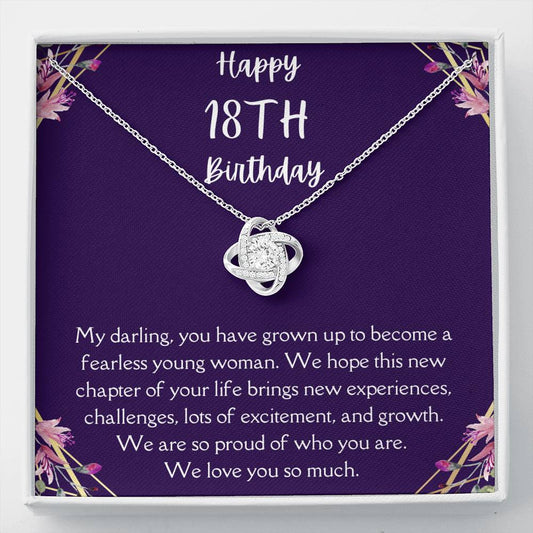 Happy 18th Birthday Love Knot Necklace