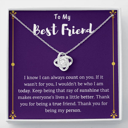 To My Best Friend Love Knot Necklace