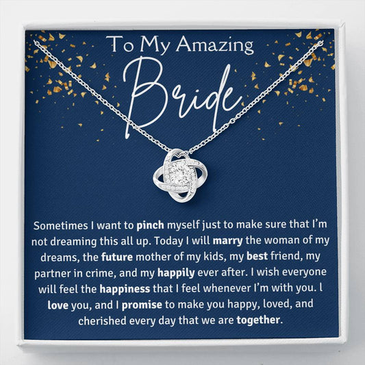 To My Amazing Bride Love Knot Necklace