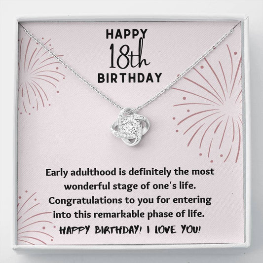 Happy 18th Birthday Love Knot Necklace