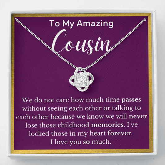 To My Amazing Cousin Love Knot Necklace