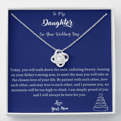 To My Daughter On Her Wedding Day Necklace Love Knot