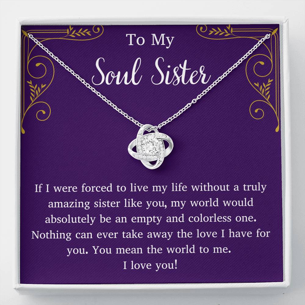 To My Soul Sister Love Knot Necklace