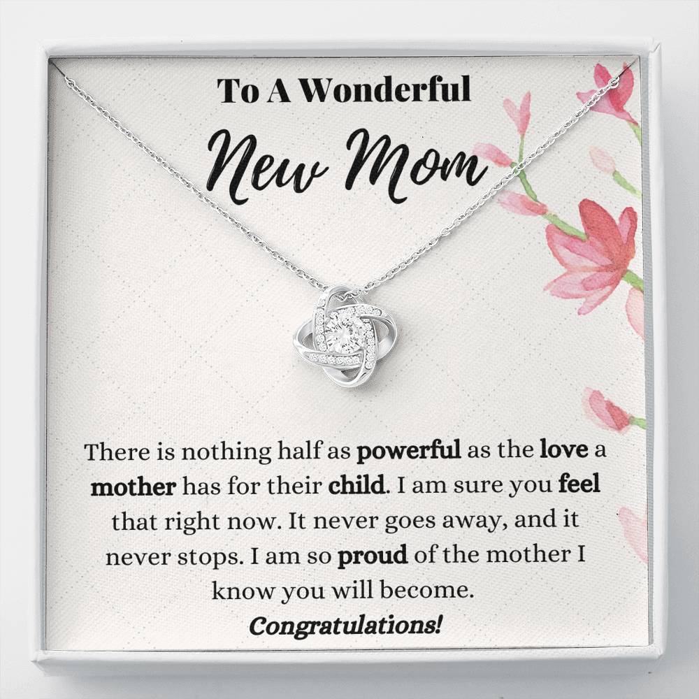 New Mom Love Knot Necklace