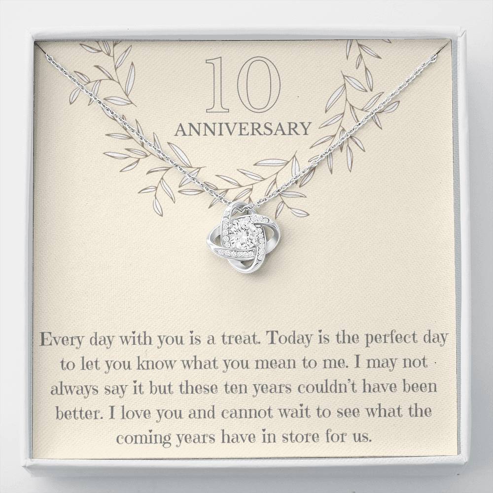 10 Year Anniversary Love Knot Necklace