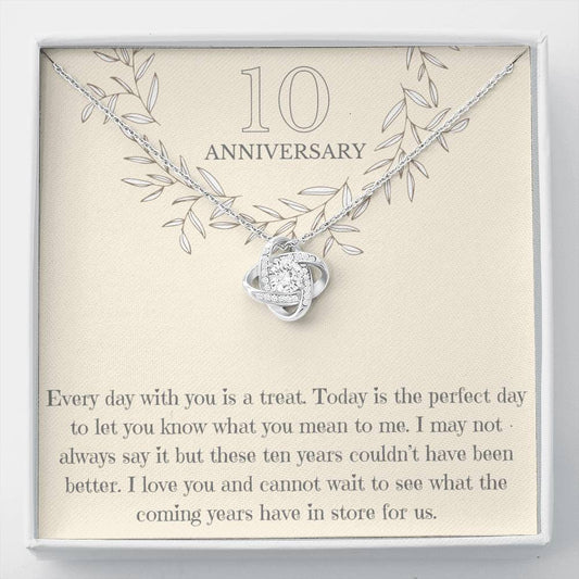 10 Year Anniversary Love Knot Necklace