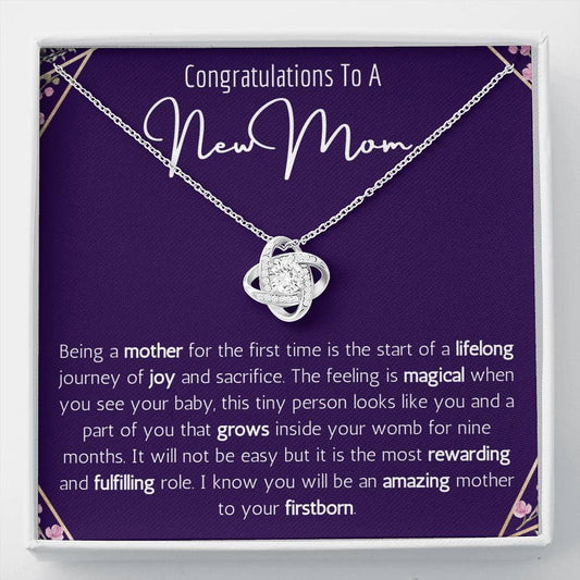 Congratulations To A New Mom Love Knot Necklace