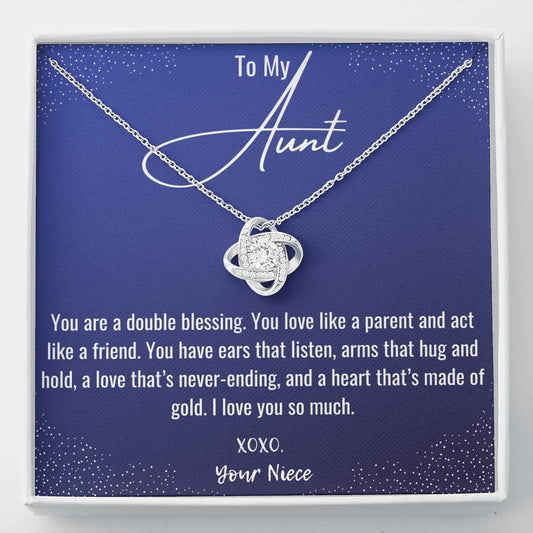 To My Aunt Love Knot Necklace