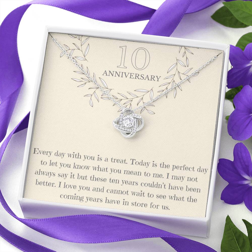 10 Year Anniversary Love Knot Necklace