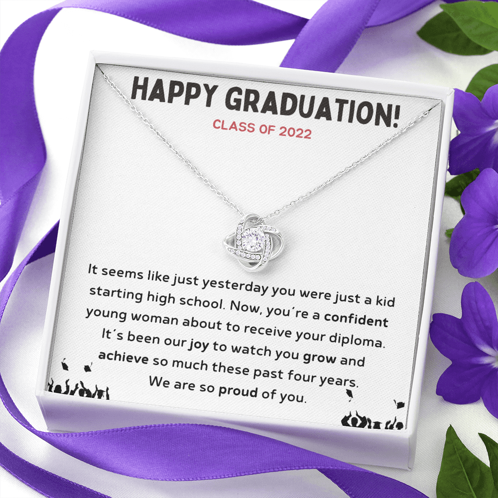 Happy Graduation Class of 2022 Love Knot Necklace