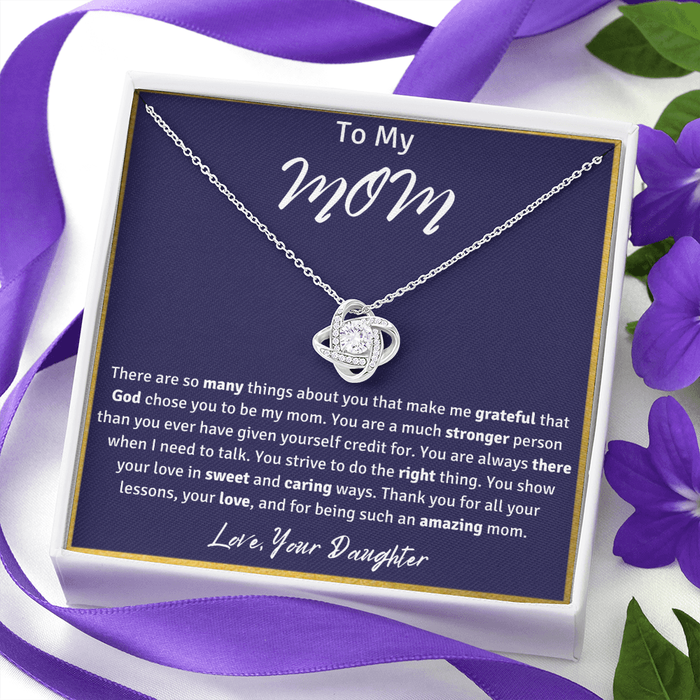 To My Mom from Your Daughter Love Knot Necklace