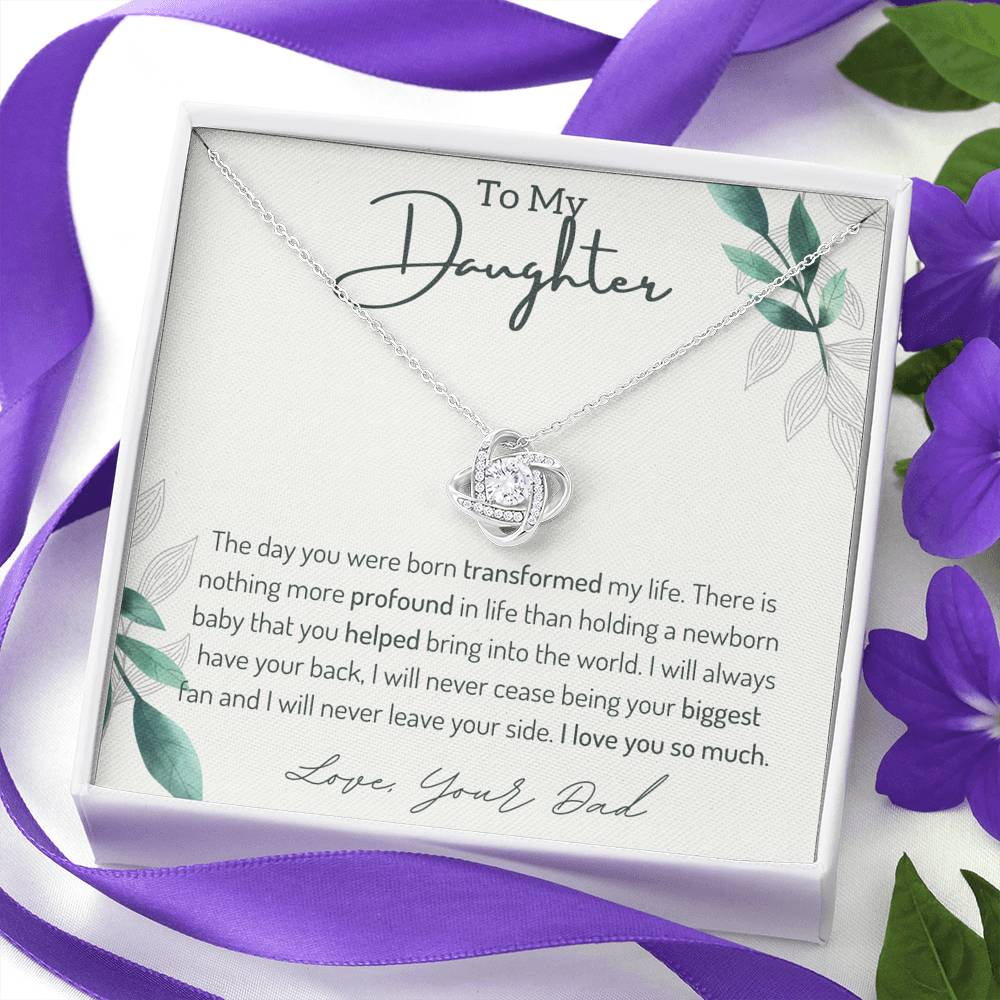 To My Daughter Love Knot Necklace from Dad