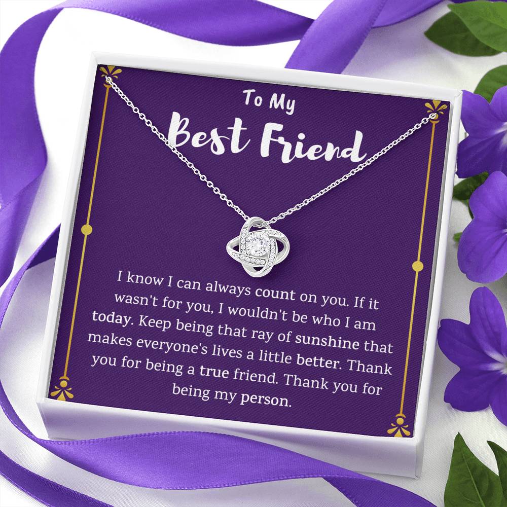 To My Best Friend Love Knot Necklace