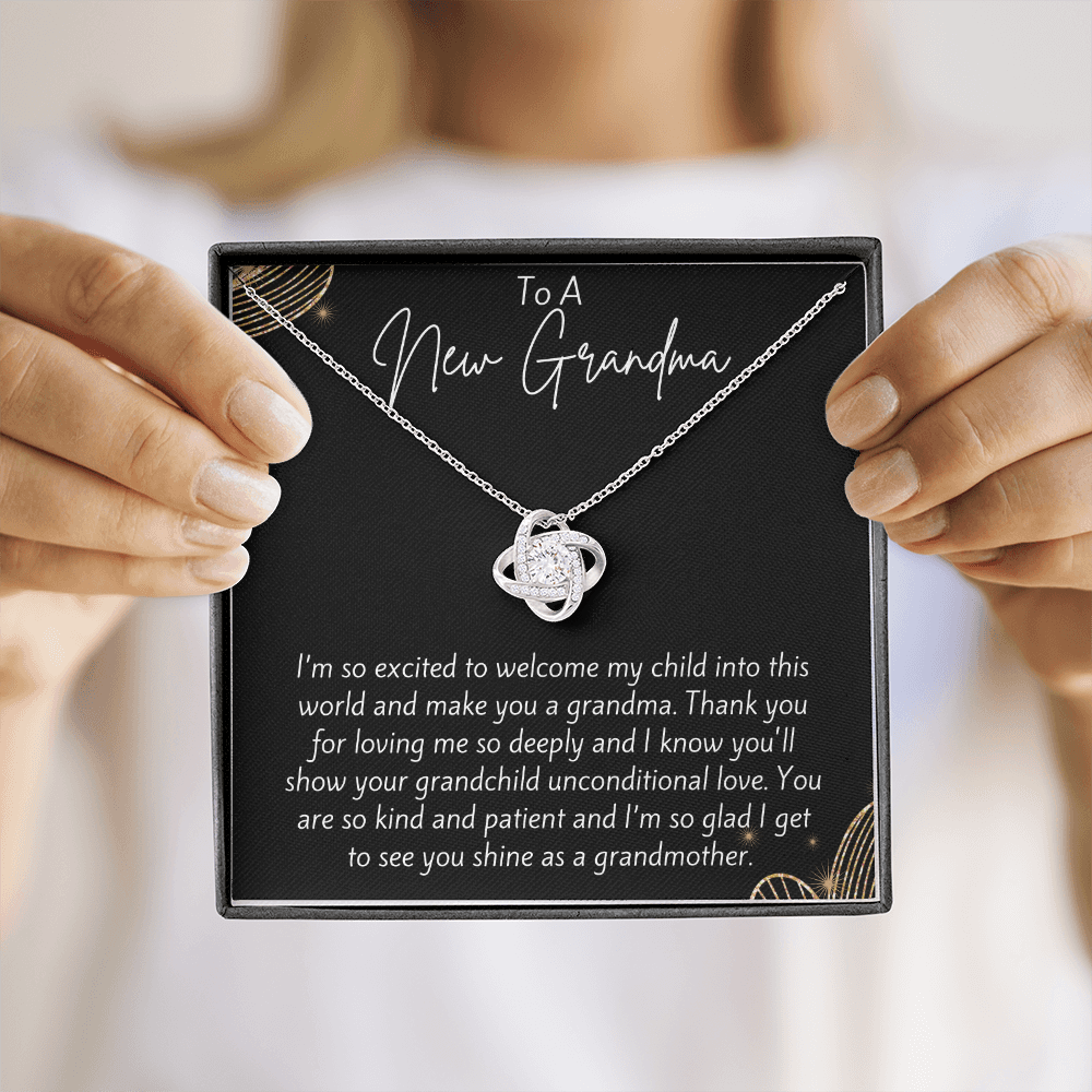 To A New Grandma Love Knot Necklace