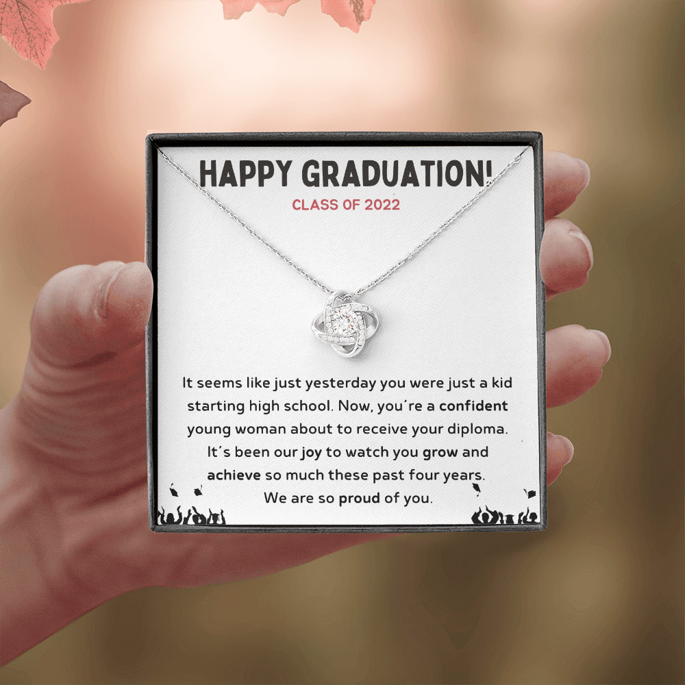 Happy Graduation Class of 2022 Love Knot Necklace
