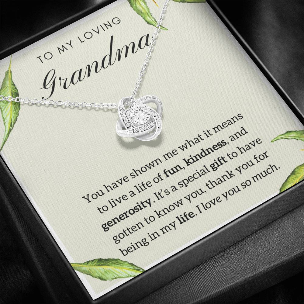 To My Loving Grandma Love Knot Necklace