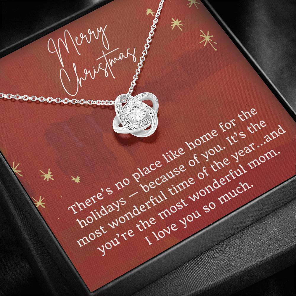 Merry Christmas Love Knot Necklace for Mom