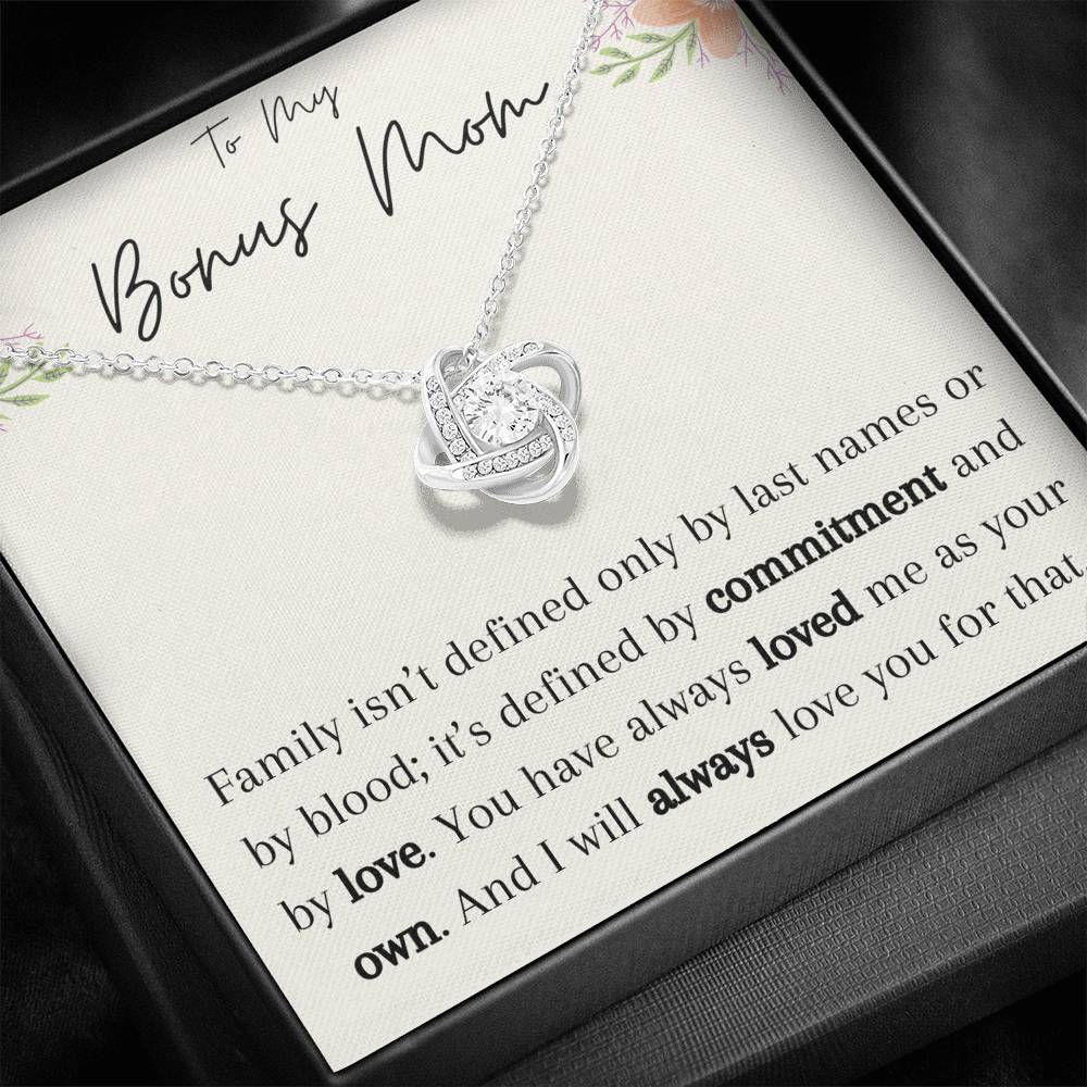 To My Bonus Mom Love Knot Necklace