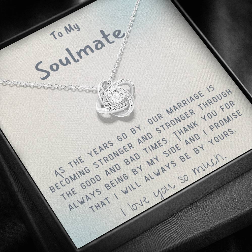 To My Soulmate Love Knot Necklace