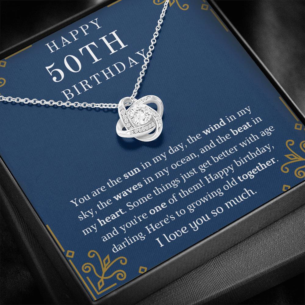 Happy 50th Birthday Love Knot Necklace