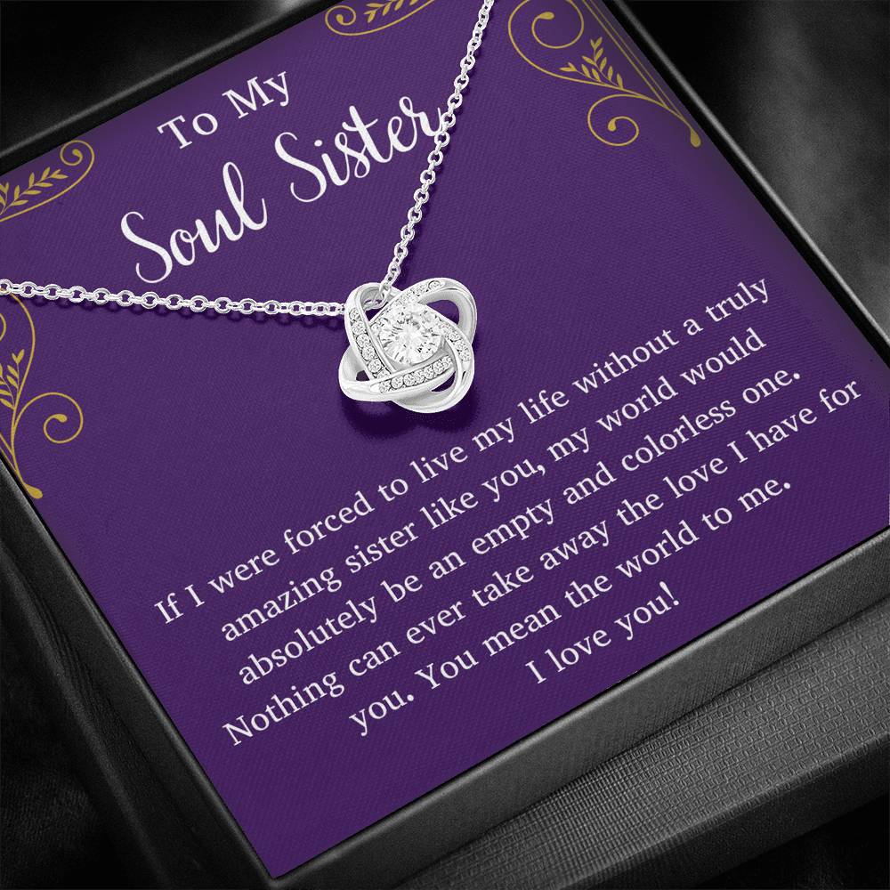 To My Soul Sister Love Knot Necklace