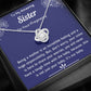 To My Amazing Sister Pregnancy Love Knot Necklace