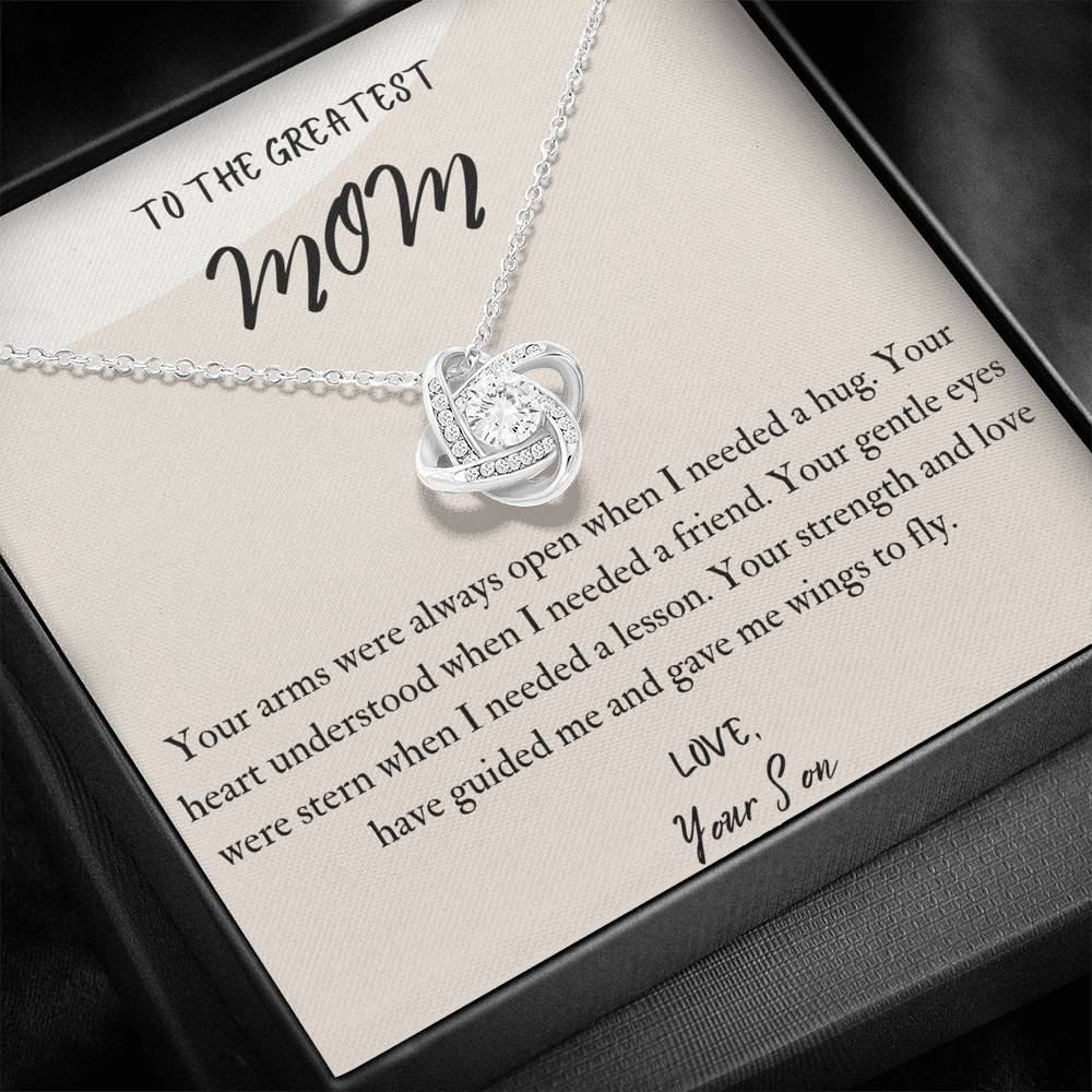 To The Greatest Mom Love Knot Necklace