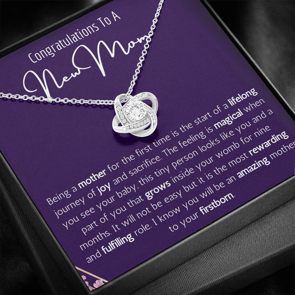 Congratulations To A New Mom Love Knot Necklace