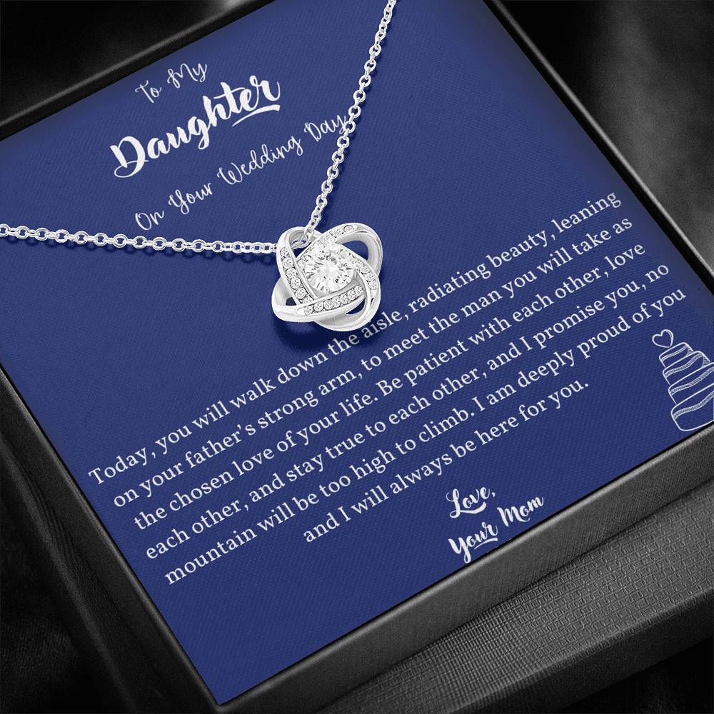 To My Daughter On Her Wedding Day Necklace Love Knot