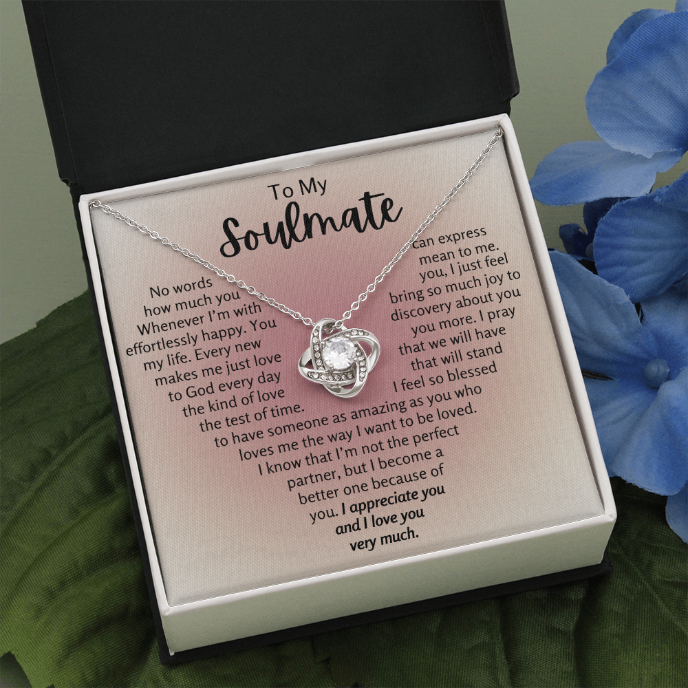 To My Soulmate - Heart Words Necklace