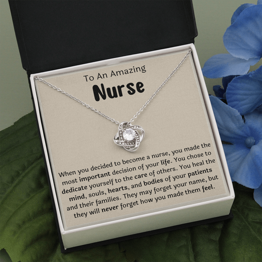 To An Amazing Nurse Love Knot Necklace