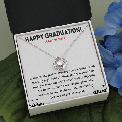 Happy Graduation Class of 2022 Love Knot Necklace