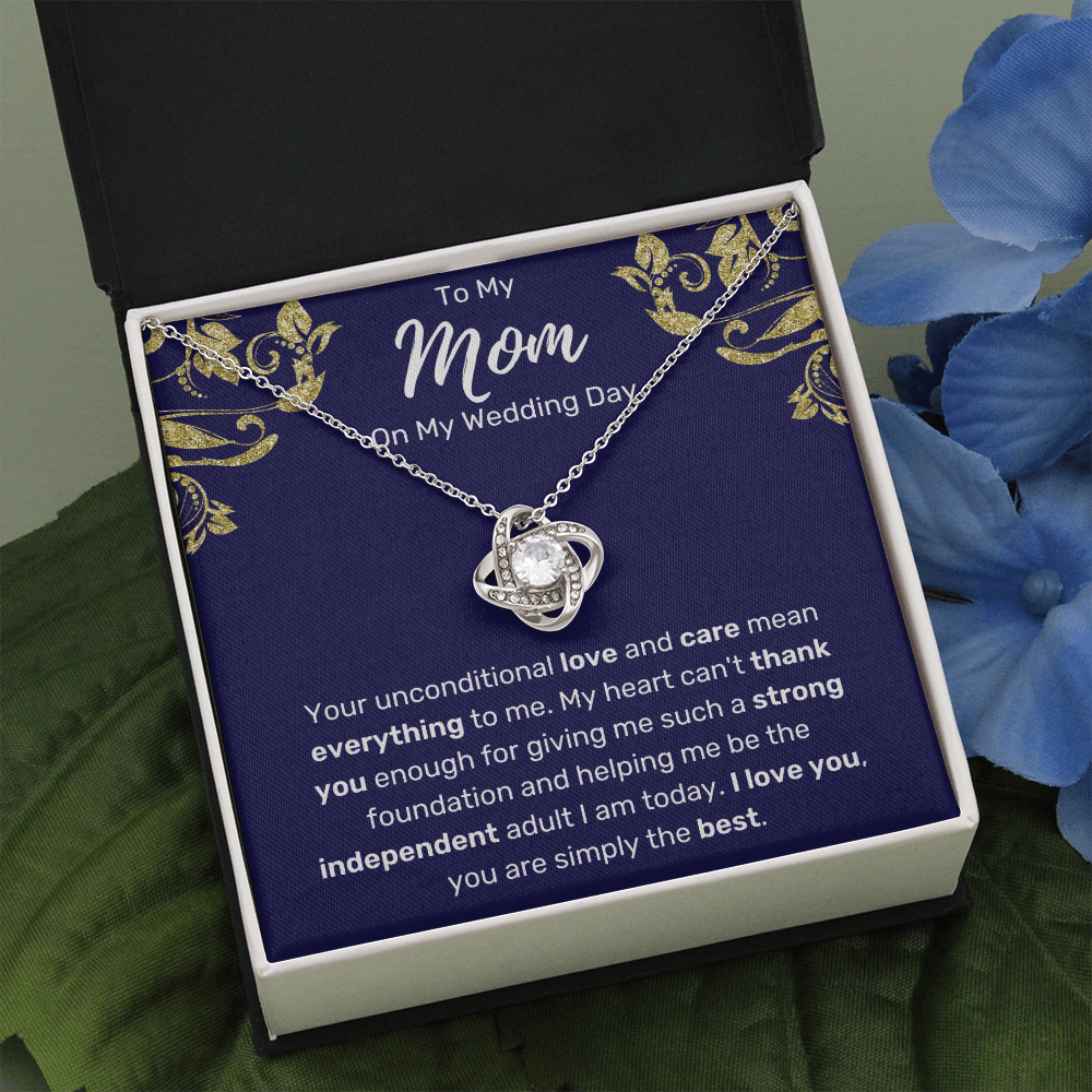 To My Mom On My Wedding Day Love Knot Necklace