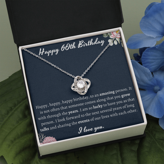 Happy 60th Birthday Love Knot Necklace