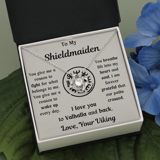 To My Shieldmaiden Love Knot Necklace