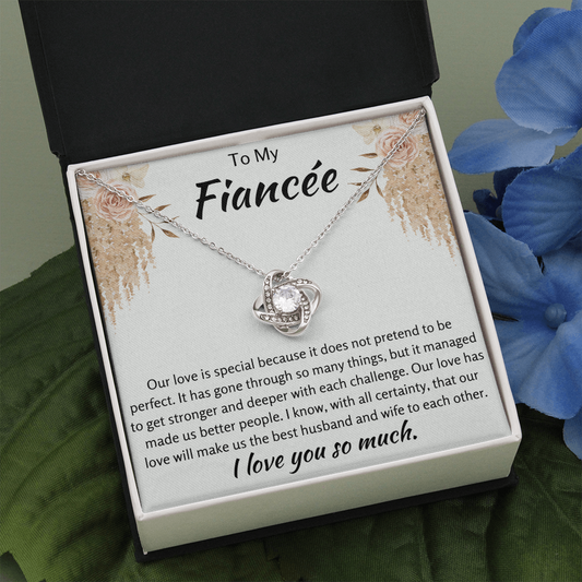 To My Fiancee Love Knot Necklace